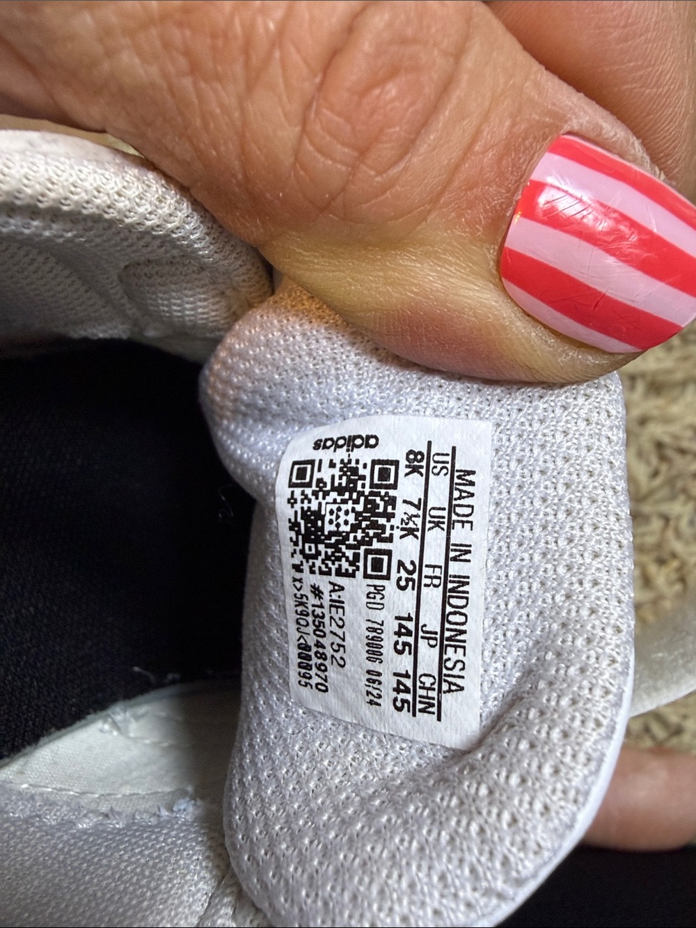 adidas White Kids Sneakers with Leopard-Print Stripes girl size 8 animal print - Picture 8 of 8